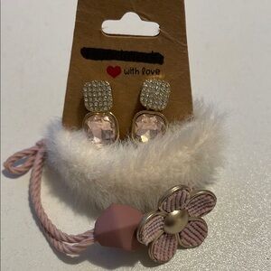 Earrings and Hair Elastic Set